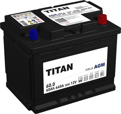 Автомобильный аккумулятор TITAN AGM L2 660A R+ (60 А/ч) - 