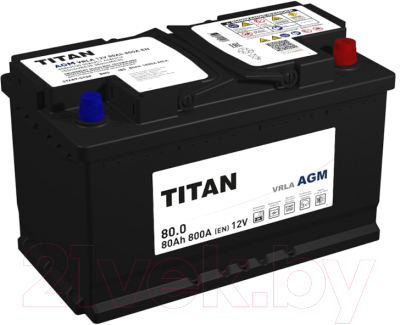 Автомобильный аккумулятор TITAN AGM L4 800A R+ (80 А/ч)