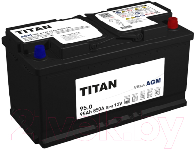Автомобильный аккумулятор TITAN AGM L5 95Ah 850A R+ (95 А/ч)