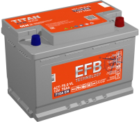 Автомобильный аккумулятор TITAN EFB L3 710A R+ (75 А/ч) - 
