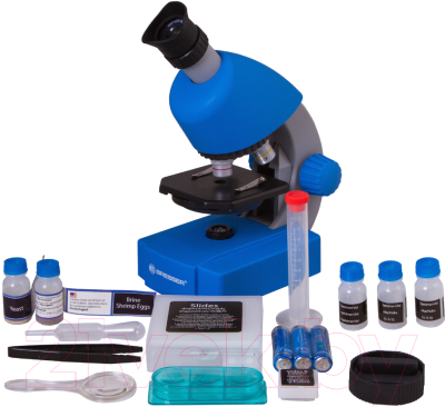Микроскоп оптический Bresser Junior 40x-640x / 70123 (синий)
