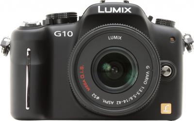 Беззеркальный фотоаппарат Panasonic Lumix DMC-G10KGC-K - вид спереди