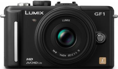 Беззеркальный фотоаппарат Panasonic Lumix DMC-GF1-K - вид спереди