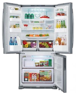 Холодильник с морозильником Samsung RF62UBRS1 - вид спереди