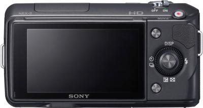 Беззеркальный фотоаппарат Sony Alpha NEX-3K Black - вид сзади