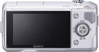 Беззеркальный фотоаппарат Sony Alpha NEX-3K Silver - вид сзади