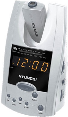 Радиочасы Hyundai H-1506  (Silver-Orange) - вид спереди