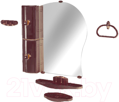 Комплект мебели для ванной Белпласт с341-2830 (вишня, левый)