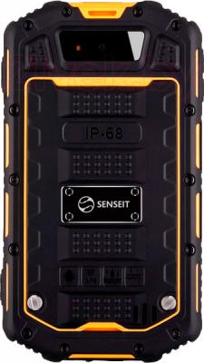 Смартфон Senseit R390 (желтый) - вид сзади