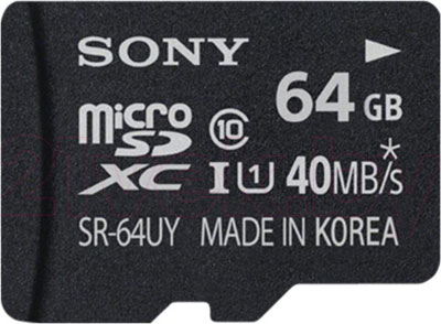 Карта памяти Sony microSDXC UHS-I (Class 10) 64GB (SR64UYAT) - общий вид