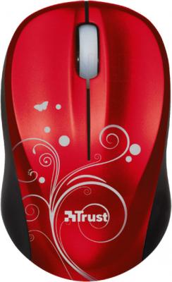 Мышь Trust Vivy Wireless Mini Mouse (Red Swirls) - общий вид