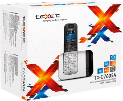 Беспроводной телефон Texet TX-D7605A (Black-Silver) - упаковка