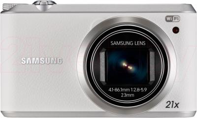 Компактный фотоаппарат Samsung WB350F (Black-Silver) - вид спереди