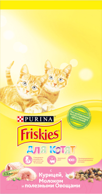 Сухой корм для кошек Friskies С курицей, молоком и овощами для котят (2кг)