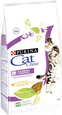 Сухой корм для кошек Cat Chow Hairball Control полнорационный (15кг)