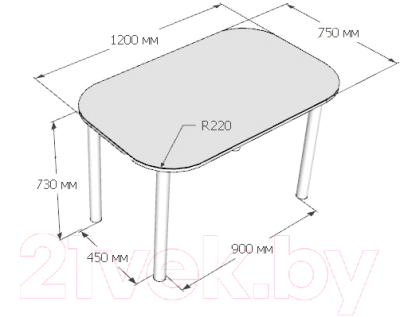 Обеденный стол Senira P-001/01-7187 (хром)