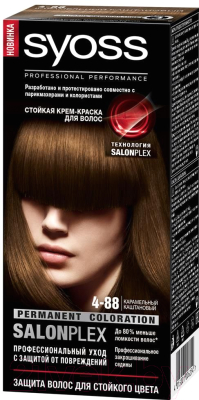 Крем-краска для волос Syoss Импульс цвета 4-88 (карамельный каштановый)