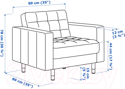 Кресло мягкое Ikea Ландскруна 292.691.92