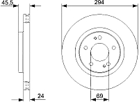 Тормозной диск Bosch 0986479372 - 