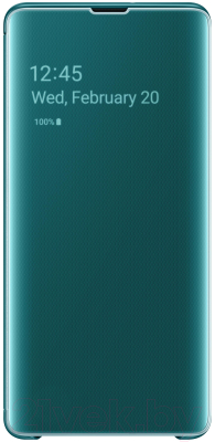 Чехол-книжка Samsung Clear View Cover S10+ / EF-ZG975CGEGRU (зелёный)