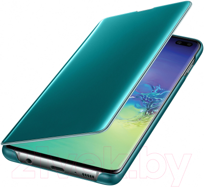 Чехол-книжка Samsung Clear View Cover S10+ / EF-ZG975CGEGRU (зелёный)