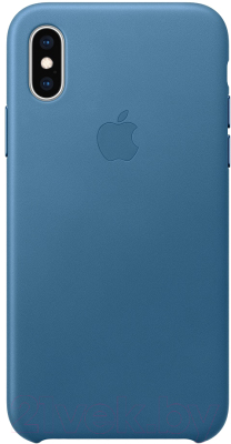 Чехол-накладка Apple Leather Case для iPhone XS Cape Cod Blue / MTET2