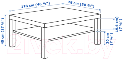 Журнальный столик Ikea Лакк 004.315.37