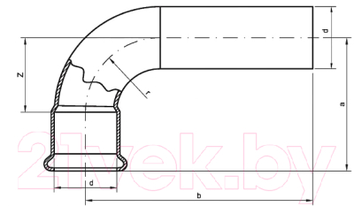 Пресс-отвод Sanha 35x90" / 16001A35