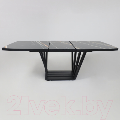 Обеденный стол Listvig Kameron раздвижной 160-205x90  (HPL-платик черный Sahara Noir/черный)