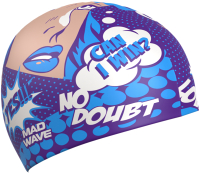 Шапочка для плавания Mad Wave Pop-art (синий) - 