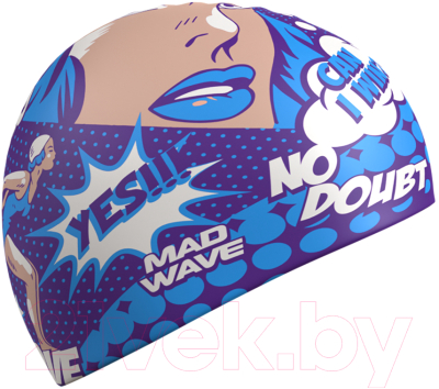 Шапочка для плавания Mad Wave Pop-art (синий)