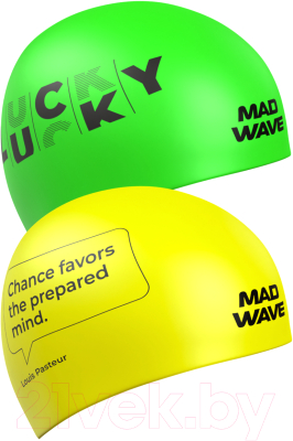 Шапочка для плавания Mad Wave Reverse Lucky reversible (зеленый)