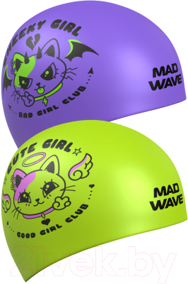 Шапочка для плавания Mad Wave Reverse Cuties reversible (фиолетовый)