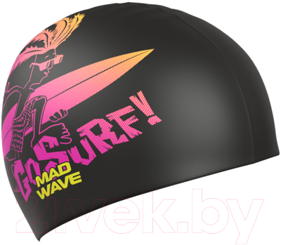 Шапочка для плавания Mad Wave Surfer (черный)
