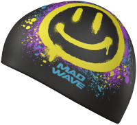 Шапочка для плавания Mad Wave Spray smile (черный) - 