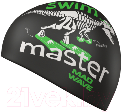 Шапочка для плавания Mad Wave Swim master big (черный)