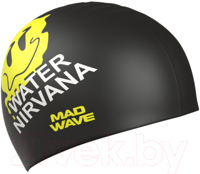 Шапочка для плавания Mad Wave Water nirvana (черный)