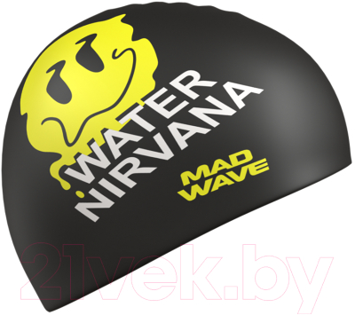 Шапочка для плавания Mad Wave Water nirvana (черный)
