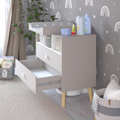 Комод пеленальный Pituso Kids Luxor ЛДСП (кашемир/белый премиум)