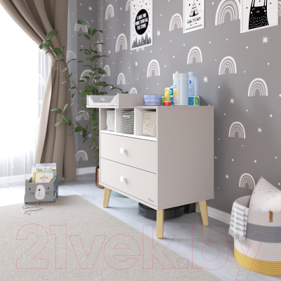 Комод пеленальный Pituso Kids Luxor ЛДСП (кашемир/белый премиум)