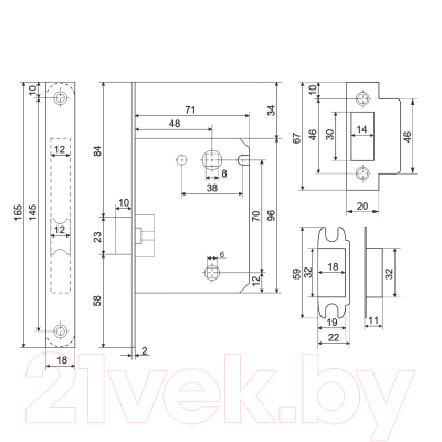 Ручка дверная Аллюр Арт Коломбо SN+L7050S SN+BK-S1 SN/CP 2380/S7050 (матовый никель)