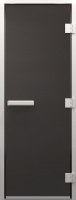 Стеклянная дверь для бани/сауны Doorwood Хамам без нижнего порога 71x200 / DW03510 (правая, графит матовый) - 