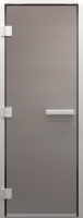 Стеклянная дверь для бани/сауны Doorwood Хамам без нижнего порога 71x190 / DW00861 (левая, сатин) - 