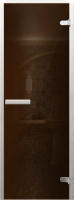 Стеклянная дверь для бани/сауны Doorwood Хамам Лайт Z-образный профиль 70x190 / DW02378 (бронза) - 