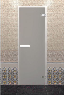 Стеклянная дверь для бани/сауны Doorwood Хамам Лайт Z-образный профиль 70x190 / DW03497 (сатин)