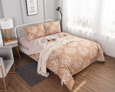 Комплект постельного белья с одеялом Sofi de Marko Ришелье №5 7Е / Кт-7Е-Р5