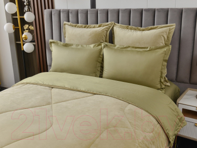 Комплект постельного белья с одеялом Sofi de Marko Энрике 1.6 / Кт-1.6-Эн4 (олива)