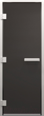 Стеклянная дверь для бани/сауны Doorwood Хамам без нижнего порога 71x200 / DW03511 (левая, графит матовый)