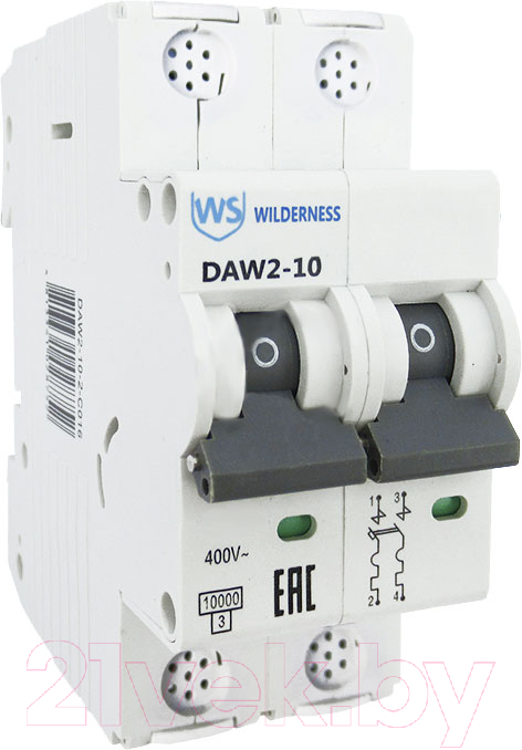 Выключатель автоматический Wilderness DAW2-10 2P 16A C 10kA / DAW2-10-2-C016