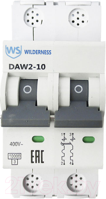 Выключатель автоматический Wilderness DAW2-10 2P 16A C 10kA / DAW2-10-2-C016 — фото 2